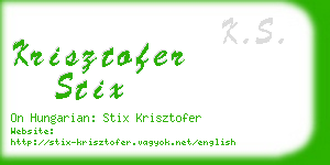 krisztofer stix business card